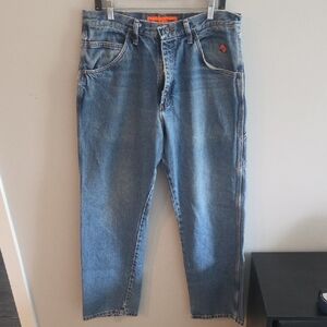 Lot of 2 Men's Wrangler FR Riggs Workwear Carpenter Blue Jeans